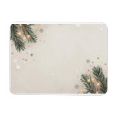 Cozy Snowflake & Pine Holiday Design Magnet (Horizontal)