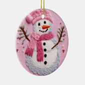 Cozy Snowman Bliss Keramik Ornament (Rechts)