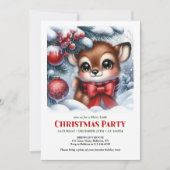 Cozy snowy forest baby deer Christmas invitation  Einladung (Vorderseite)