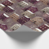 Cozy Snowy Winter Village Pattern (1) Geschenkpapier (Ecke)