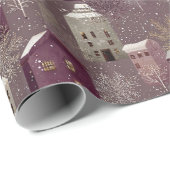 Cozy Snowy Winter Village Pattern (1) Geschenkpapier (Rolleneckpunkt)