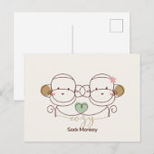 Cozy Sock Monkey Postkarte (Vorne/Hinten)