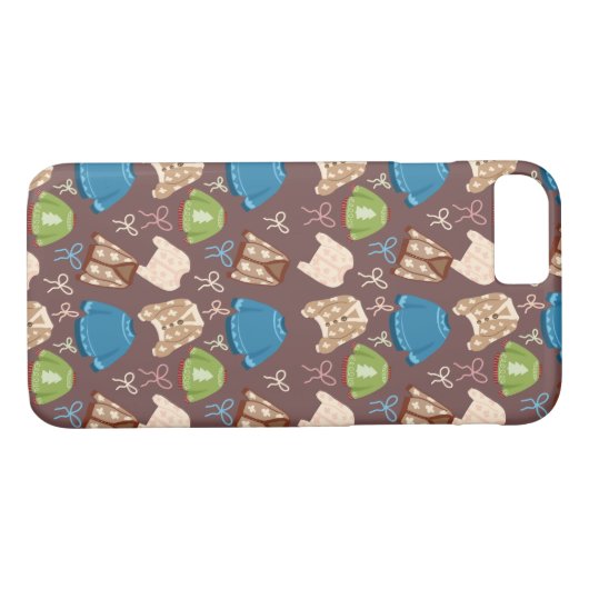 Cozy Sweaters & Ribbons Pattern Phone Case (Rückseite (Horizontal))