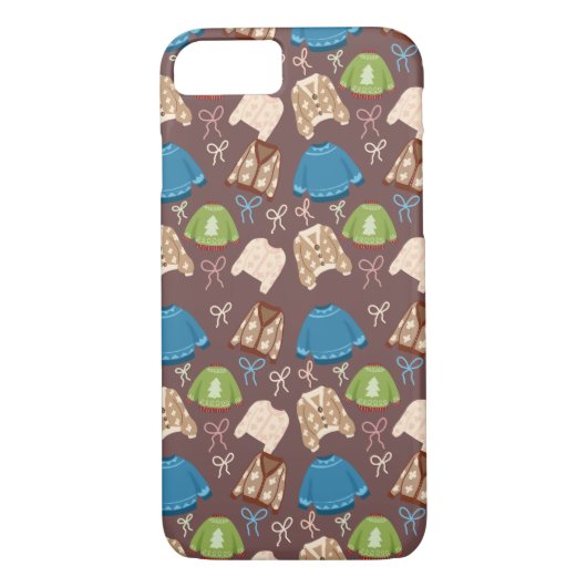 Cozy Sweaters & Ribbons Pattern Phone Case (Rückseite)