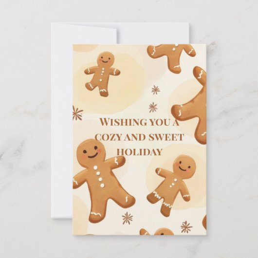 Cozy & Sweet Gingerbread Holiday Greeting Card Dankeskarte (Vorderseite)