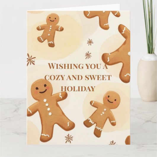Cozy & Sweet Gingerbread Holiday Greeting Card Karte (Vorderseite)