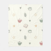 Cozy Tea Books Candle Pattern Soft Fleecedecke (Vorderseite)