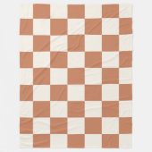 Cozy Terracotta Rust & Cream Buffalo Check Fleecedecke (Vorderseite)