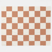 Cozy Terracotta Rust & Cream Buffalo Check Fleecedecke (Vorderseite (Horizontal))