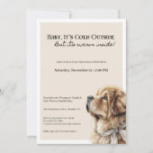Cozy Tibetan Mastiff Christmas Party Einladung (Vorderseite)