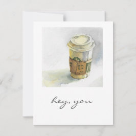 Cozy to-go Coffee Cup Watercolor Card Feiertagskarte