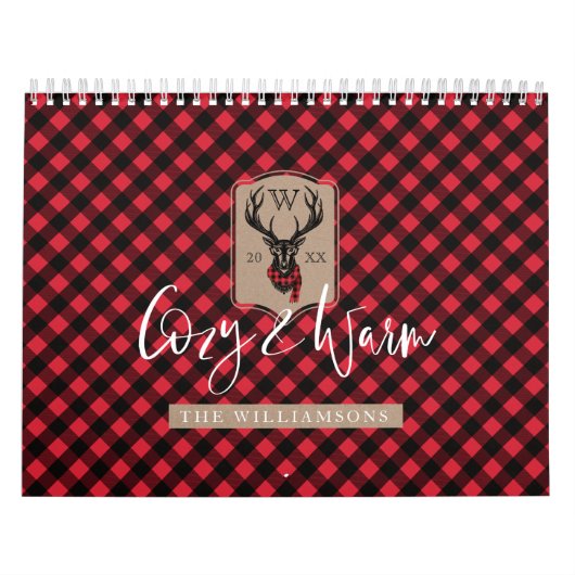 Cozy u. warmer | roter Büffel-kariertes Kalender (Titelbild)