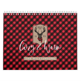 Cozy u. warmer | roter Büffel-kariertes Kalender