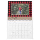 Cozy u. warmer | roter Büffel-kariertes Kalender (Jan 2027)