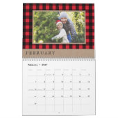 Cozy u. warmer | roter Büffel-kariertes Kalender (Feb 2027)