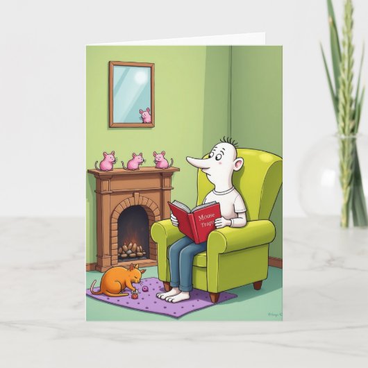 Cozy Vatertag Cartoon Karte (Vorderseite)