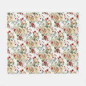 Cozy Vintage Christmas Pattern Fleecedecke (Vorderseite (Horizontal))