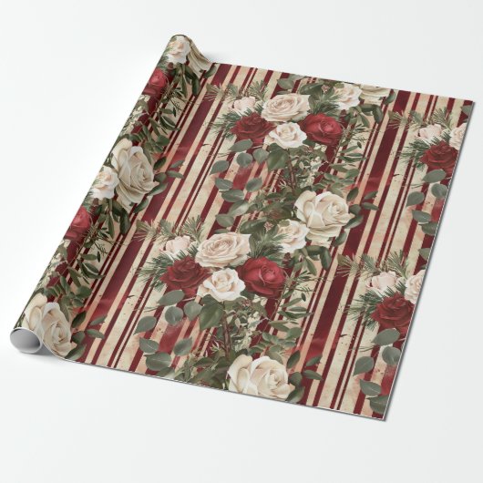 Cozy Vintage Christmas Pattern Geschenkpapier (Ungerollt)