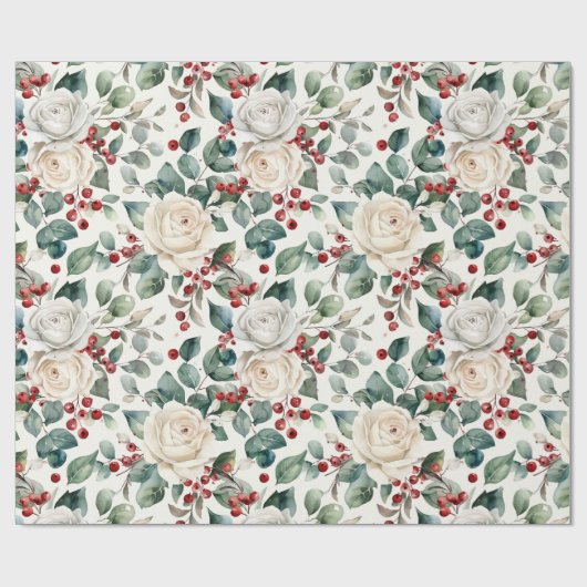 Cozy Vintage Christmas Pattern Geschenkpapier (Flach)