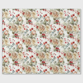 Cozy Vintage Christmas Pattern Geschenkpapier (Flach)