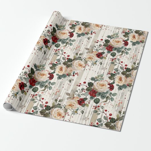 Cozy Vintage Christmas Pattern Geschenkpapier (Ungerollt)