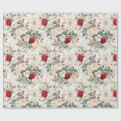 Cozy Vintage Christmas Pattern Geschenkpapier (Flach)