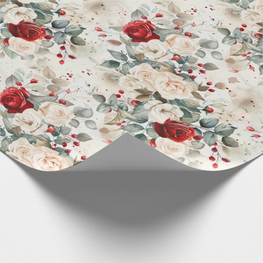 Cozy Vintage Christmas Pattern Geschenkpapier (Ecke)