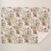 Cozy Vintage Christmas Pattern Sherpadecke (Vorderseite (Horizontal))