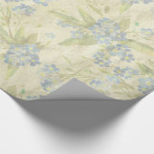 Cozy Vintages Blumengewebe vergessen mich nicht Geschenkpapier (Ecke)