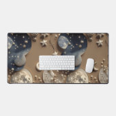 Cozy Warm Beige Celestial Moon Schreibtischunterlage (Tastatur & Maus)