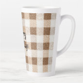 Cozy Warm Brown Cream Stripes Christmas Milchtasse (Rechts)