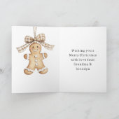 Cozy Warm Christmas Cute Happy Gingerbread Stripes Karte (Innenseite)