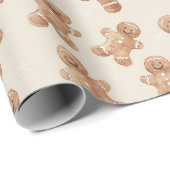Cozy Warm Christmas Gingerbread Cookies Geschenkpapier (Rolleneckpunkt)