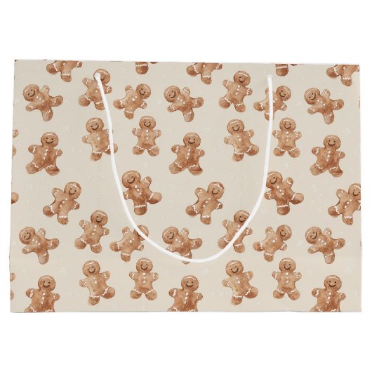 Cozy Warm Christmas Gingerbread Cookies Große Geschenktüte (Rückseite)