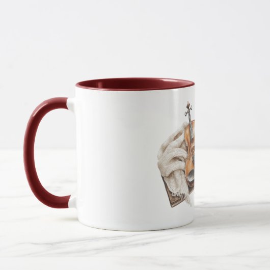 Cozy Warm Christmas Violin Candle Tasse (Links)