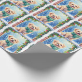 Cozy Watercolor Affenpinscher Christmas Snowy Geschenkpapier (Ecke)