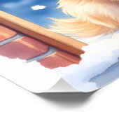 Cozy Watercolor Affenpinscher Christmas Snowy Poster (Ecke)