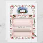 Cozy Watercolor Christmas Recipe Card - Editable (Vorne/Hinten)