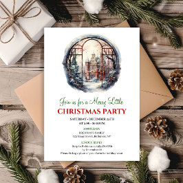 Cozy watercolor christmas scene party invitation einladung