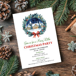 Cozy Watercolor Holiday Scene Christmas Invitation Einladung