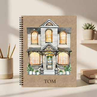 Cozy Watercolor Home Design - Notebook House Notizblock