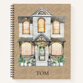 Cozy Watercolor Home Design - Notebook House Notizblock (Vorderseite)