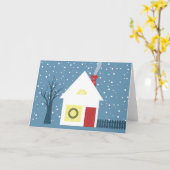 Cozy WeihnachtsHütte Karte (Gelbe Blume)