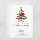 Cozy whimsical Christmas tree winter event invite Einladung (Vorderseite)