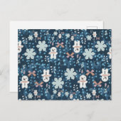 Cozy Whimsical Holiday Throw Pillow Postkarte (Vorne/Hinten)