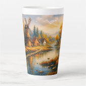 Cozy Windmill Village at Sunrise Milchtasse (Vorderseite)