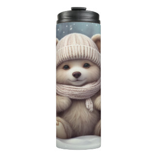 Cozy Winter Bear Cub Thermosbecher