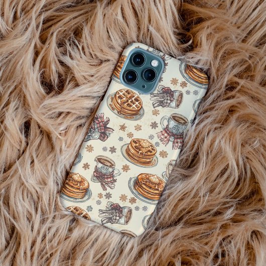 Cozy Winter Breakfast Pattern | Pancakes & Coffee  iPhone Hülle