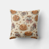 Cozy Winter Breakfast Pattern | Pancakes & Coffee  Kissen (Rückseite)