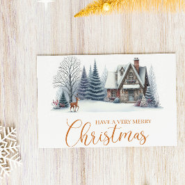 Cozy Winter Cabin “Have a Very Merry Christmas" Feiertagspostkarte